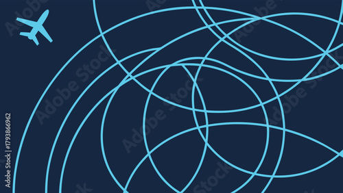 Global Aviation Network Technology and Travel Routes with vector illustration