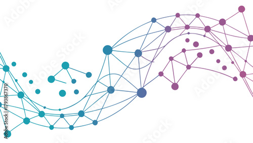 Digital Network Connections Data Technology Wave Gradient with vector illustration