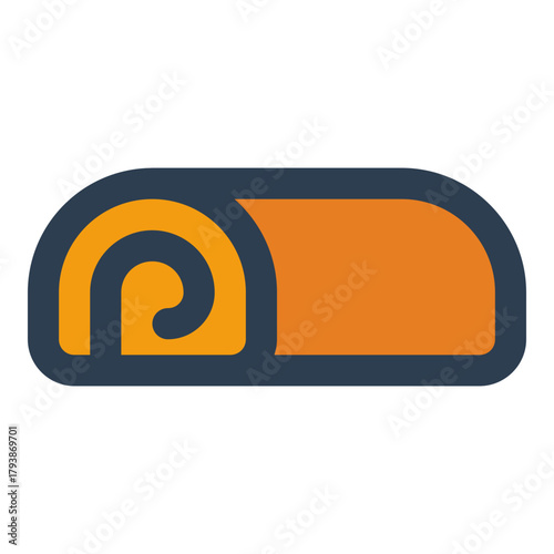swiss roll filled outline icon
