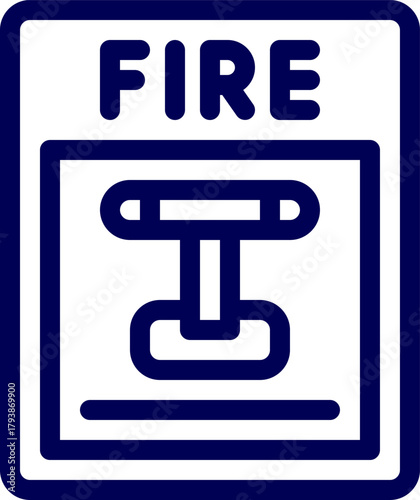 Line art vector of fire switch. Outline of fire break out switch. Emergency switch for emergency fire break out. fire button. 