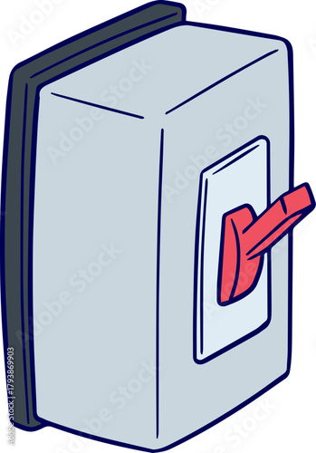 vector illustration of fire switch. Icon of fire break out switch. Switch for emergency fire break out.