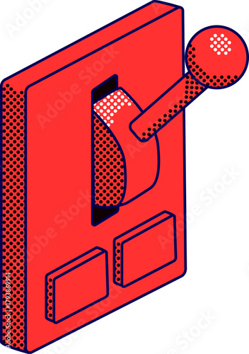 Red fire switch vector icon. Red fire break out switch. Fire switch for emergency fire break out. red fire button.  Push button call for emergency help. 