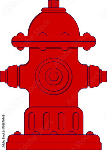 Red fire hydrant on white background. fire hydrant   vector illustration flat style. emergency element red fire hydrant isolated vector illustration