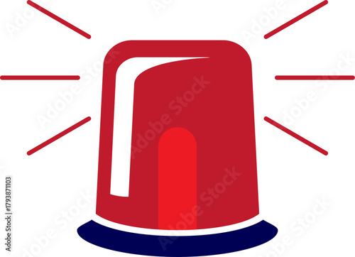 Vector of Fire SIREN. A red fire alarm siren. Icon of Flashing emergency light. Emergency siren vector. Flashing light siren. vector of warning light flashing for police, ambulance, fire truck. 