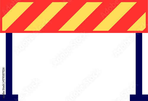Traffic barrier isolated on white. Fire Traffic barrier icon. striped traffic barrier. construction barrier. 