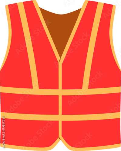 Fireman safety vest vector illustration. Firefighter apron. High Visibility safety Vest. safety vest with reflective stripes. 