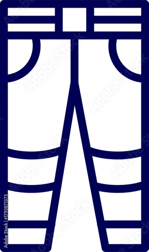 Firefighter Trouser line art vector. Firefighter Pant outline. Firefighter uniform icon. Fireproof pant. 