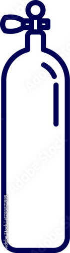 Oxygen cylinder line art vector. Propane gas cylinder icon . Oxygen gas cylinder icon. black thin line gas cylinder icon with oxygen