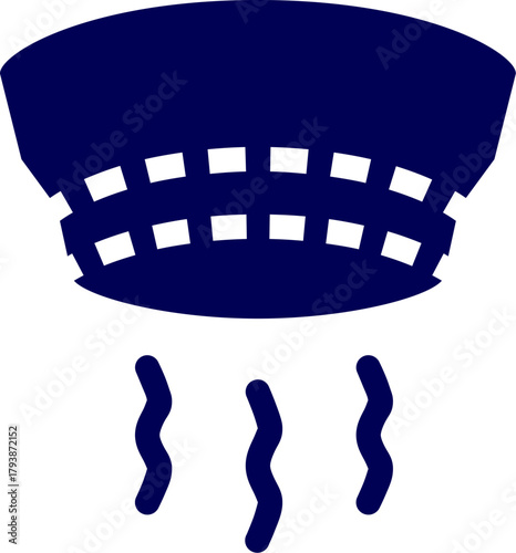 Smoke detector outline vector. Black Icon of Smart smoke detector. Vector of Wireless smoke detector sensor symbol. Solid Smoke detector icon, Symbol, logo illustrations. Fire smoke alarm icon. 