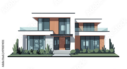 Contemporary Residential Architectural Drawing with Minimalist Design and Clean Lines