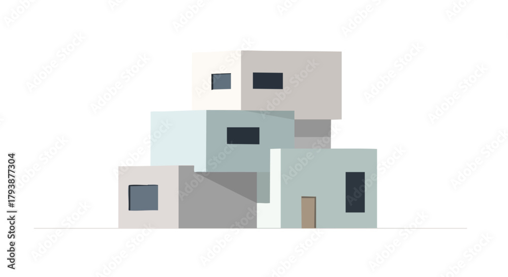 Fototapeta premium Abstract Architectural Concept Featuring Geometric Cubes with Minimalist Design Aesthetic