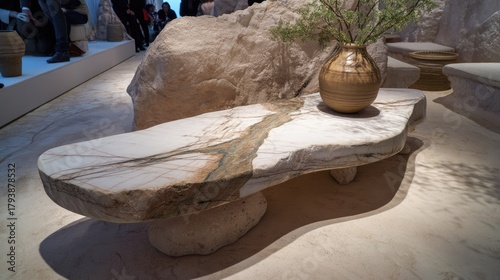 Modern Marble Coffee Table with Unique Natural Design Elements
