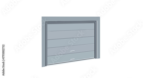 Contemporary sectional garage door showcasing clean lines and modern design for home improvement projects and architectural visualization