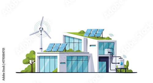 Eco-Friendly Home with Renewable Energy Technologies showcasing modern sustainable living and architectural innovation for a greener future
