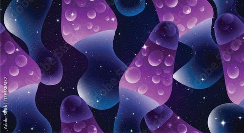 Galactic Grooves A Retro-Futuristic Lava Lamp Pattern with Starry Accents