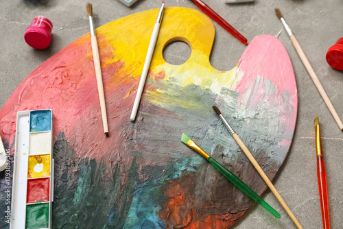Artistic paint palette with...