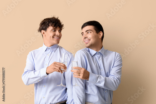 Married gay couple with gla...