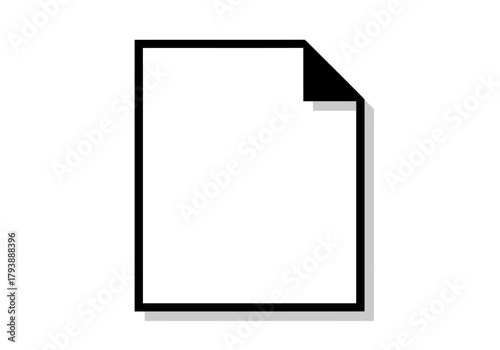 Vector illustration of a document file with a folded corner, simple vector icon style, clipart style vector
