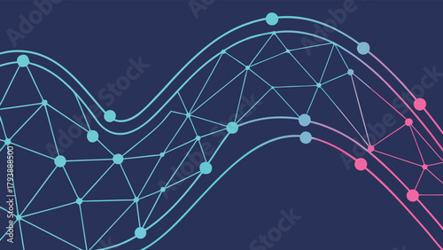 Abstract Digital Data Network Technology Connection Wave with vector illustration