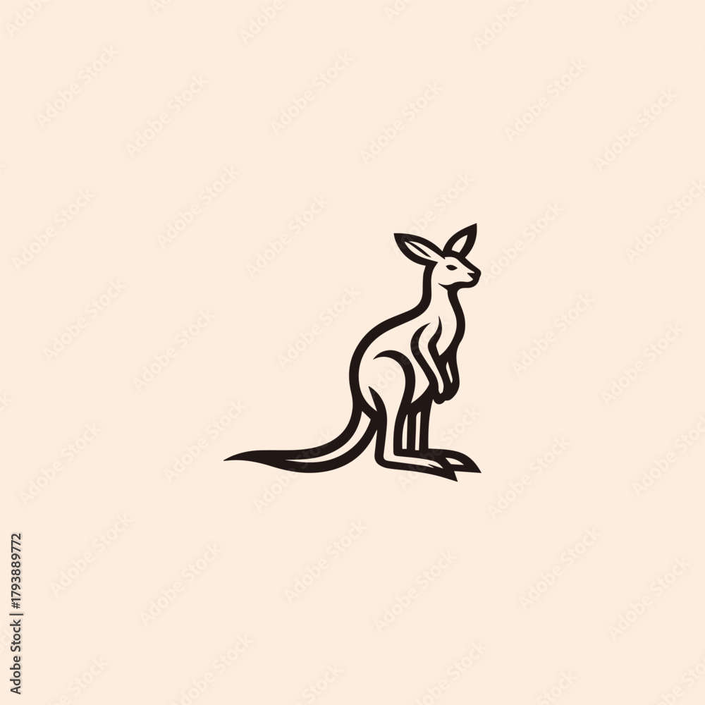 Fototapeta premium Kangaroo logo vector icon illustration