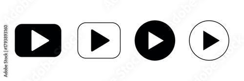 Play button icon, video and audio symbol vector illustration