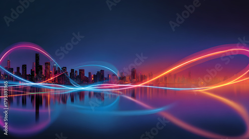 The technological city background, generation AI 