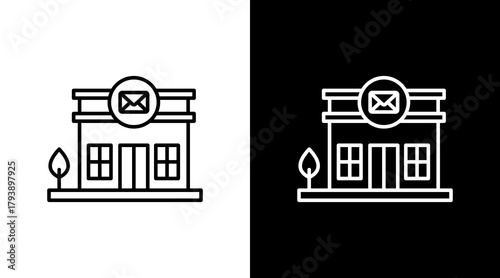 Post Office White Icon Set Design