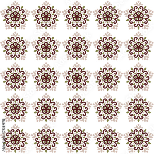 ornamental round lace pattern geometrical floral vector for fabric 