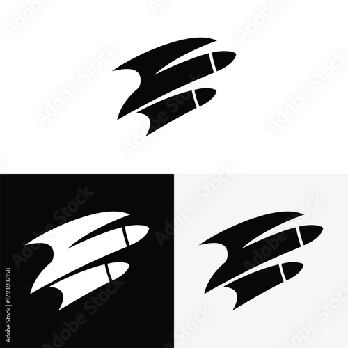 rocket logo vector icon illustration
