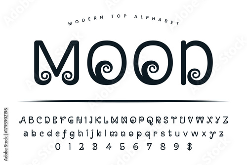 Snail Mood stylish Font and Alphabet abcd font vector design