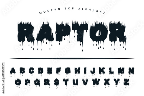 Raptor Kill stylish Font and Alphabet abcd font vector design