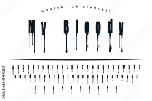 My Bloody Valentine stylish Font and Alphabet abcd font vector design