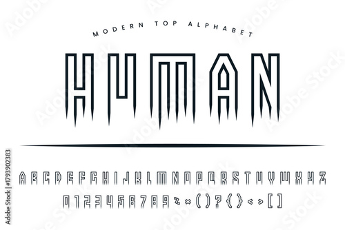 More than human stylish Font and Alphabet abcd font vector design