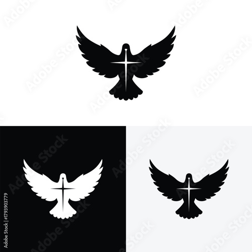 bird with church logo vector icon illustration