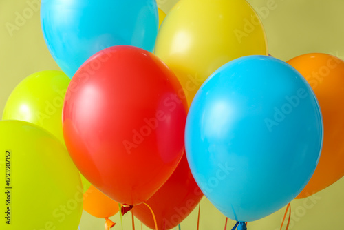 Colorful air balloons on gr...