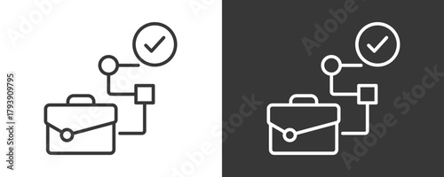 Workflow Icon Set Vector Collection Isolated In Black And White