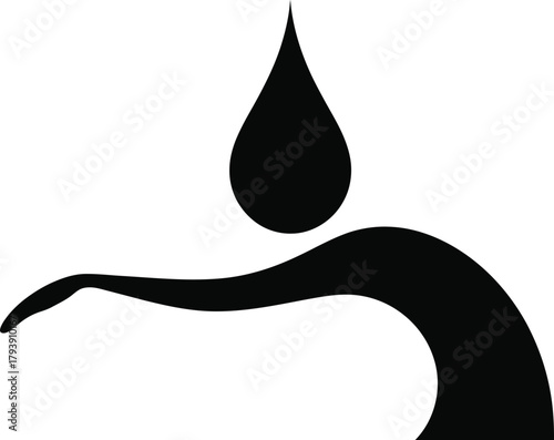 Abstract silhouette of a figure receiving a droplet