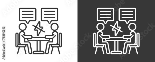 Conflict Icon Set Vector Collection Isolated In Black And White