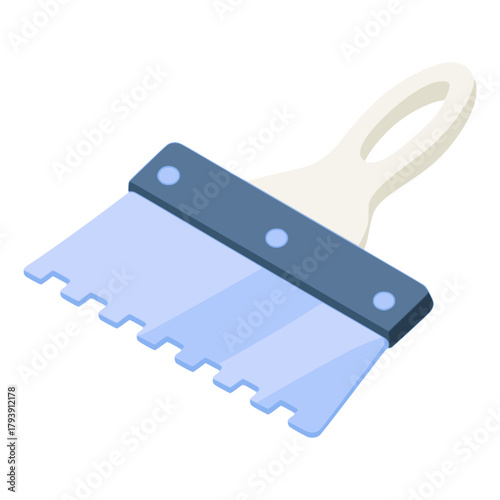 Tiles putty knife working tool icon flat color vector illustration template design
