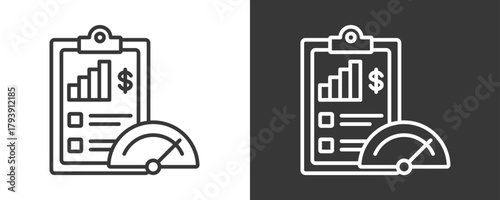Benchmarking Icon Set Vector Collection Isolated In Black And White