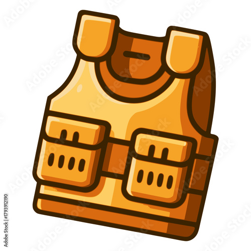 Vest jacket fashion icon flat color vector illustration template design