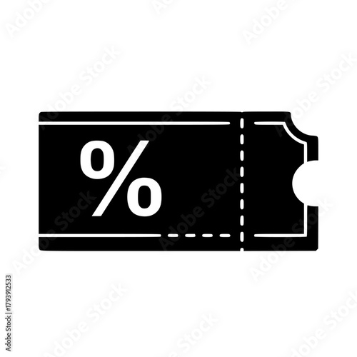 vector of a discount coupon ticket with dotted cut line and percentage symbol