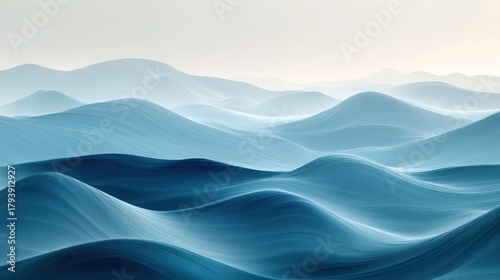 Fototapeta Naklejka Na Ścianę i Meble -  Abstract Blue Mountain Range