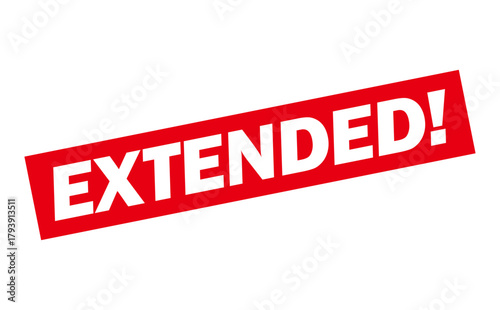EXTENDED! - EXTENDED! text written on Red Rubber Stamp 
