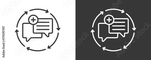 Feedback Loop Icon Set Vector Collection Isolated In Black And White