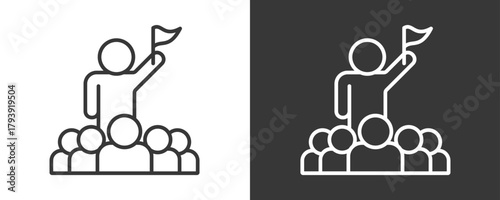 Leadership Icon Set Vector Collection Isolated In Black And White