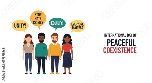 Diverse Group of People Promoting Unity and Peaceful Coexistence.