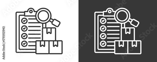 Product Inspection Icon Set Vector Collection Isolated In Black And White