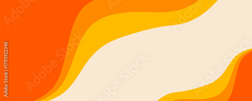 Bright wavy background with warm retro autumn colors. Cool hippie background. Retro psychedelic wavy design from the 60s and 70s.