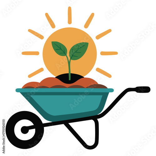 Garden mulch farming vector symbol isolated vector illustration on white background